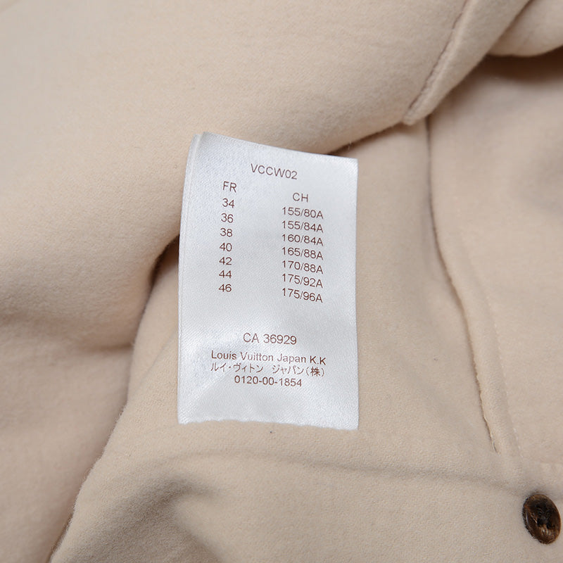 コート スタッズ付き ウール/アンゴラ ベージュ 38サイズ コート