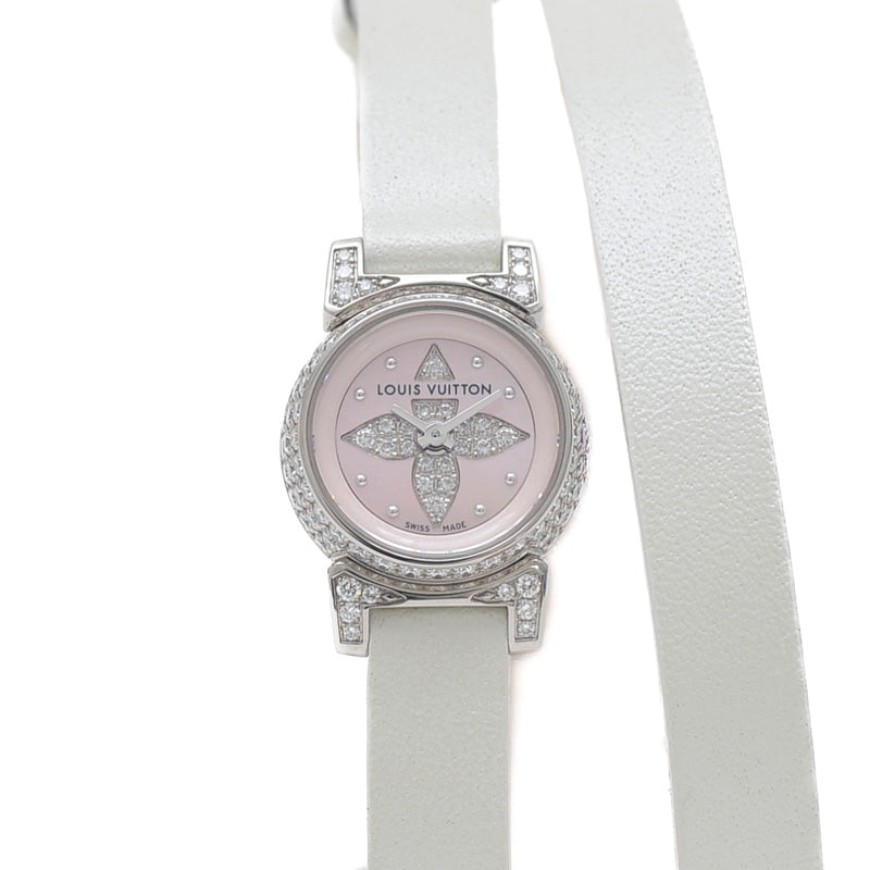 タンブールビジュ レディース ピンク文字盤 SS/ダイヤ クォーツ Q1516 世界限定101本 腕時計