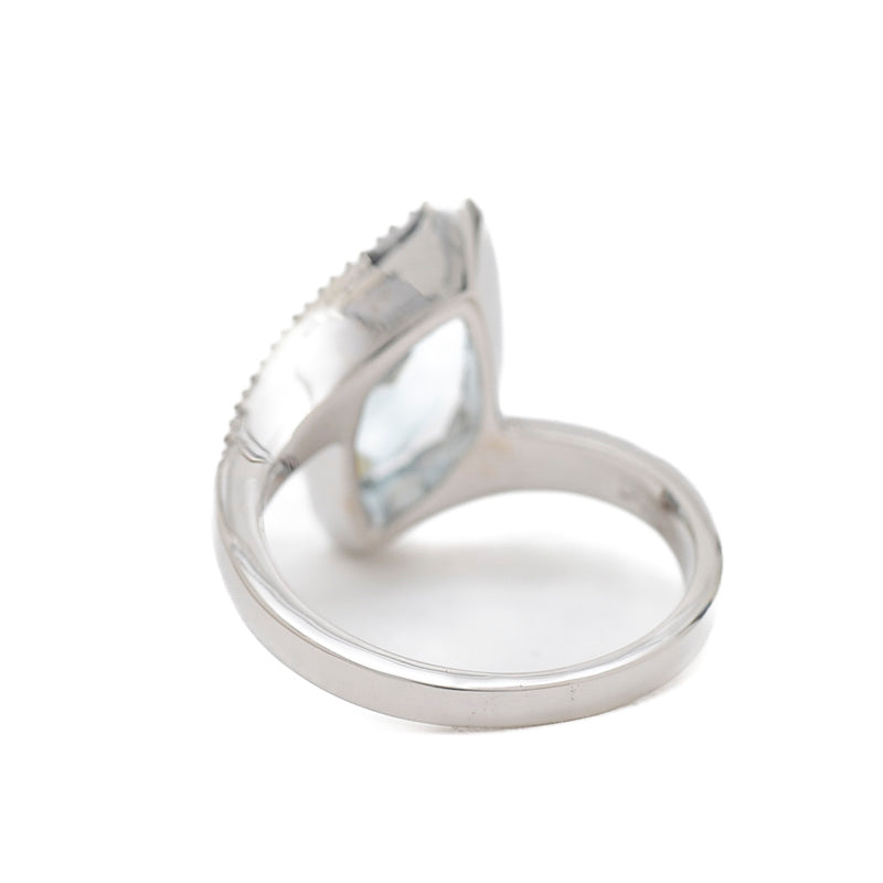 EDEN AQUA エデン リング アクアマリン ダイヤ K18WG 16号 リング・指輪