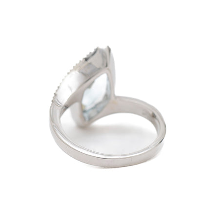 EDEN AQUA エデン リング アクアマリン ダイヤ K18WG 16号 リング・指輪