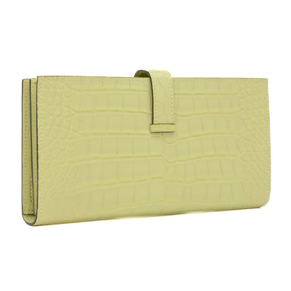 ベアンスフレ アリゲーターマット ジョーヌブルジョン シルバー金具 B刻印 長財布