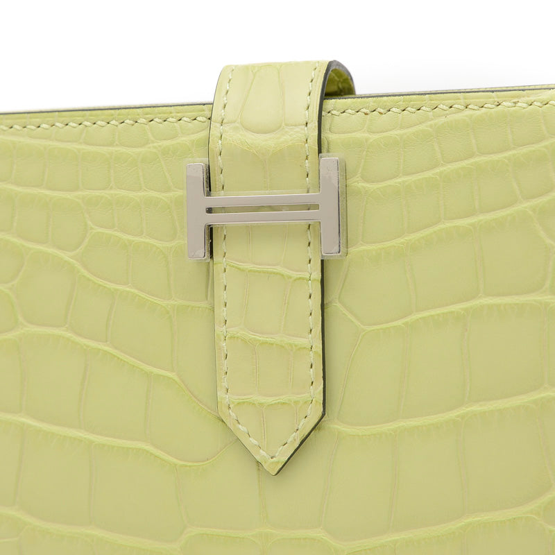 ベアンスフレ アリゲーターマット ジョーヌブルジョン シルバー金具 B刻印 長財布