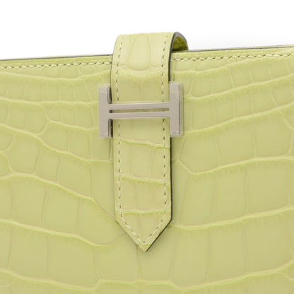 ベアンスフレ アリゲーターマット ジョーヌブルジョン シルバー金具 B刻印 長財布