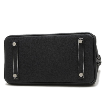 バーキン25 トゴ パーソナル ブラック/ルージュカザック マットシルバー金具 B刻印 ハンドバッグ