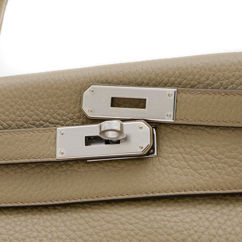 ケリー32 内縫い トリヨン ベージュマルファ シルバー金具 B刻印 ハンドバッグ