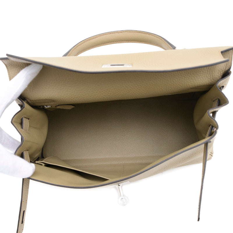 ケリー32 内縫い トリヨン ベージュマルファ シルバー金具 B刻印 ハンドバッグ