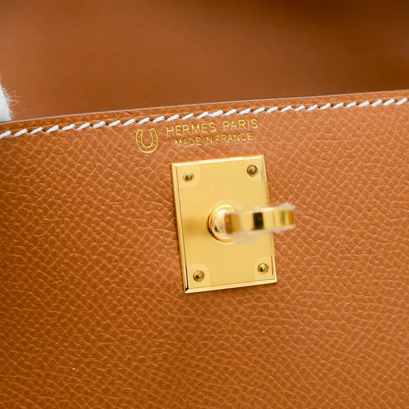 ケリー ミニ ドゥ 2 パーソナル ゴールド/クレ ゴールド金具 B刻印 ハンドバッグ