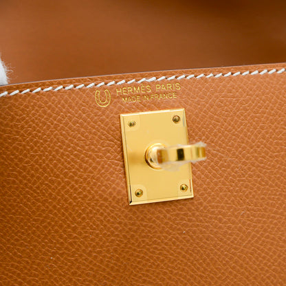 ケリー ミニ ドゥ 2 パーソナル ゴールド/クレ ゴールド金具 B刻印 ハンドバッグ