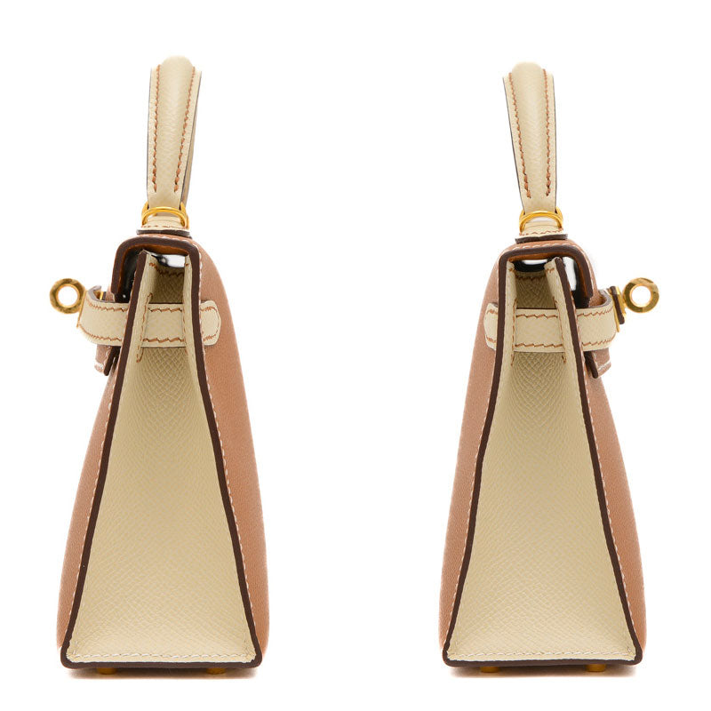 ケリー ミニ ドゥ 2 パーソナル ゴールド/クレ ゴールド金具 B刻印 ハンドバッグ