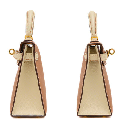 ケリー ミニ ドゥ 2 パーソナル ゴールド/クレ ゴールド金具 B刻印 ハンドバッグ