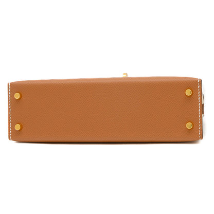 ケリー ミニ ドゥ 2 パーソナル ゴールド/クレ ゴールド金具 B刻印 ハンドバッグ