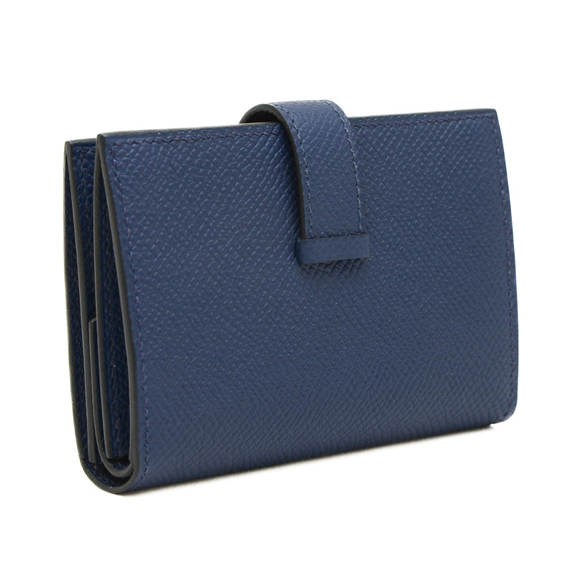 ベアン ミニ カード コインケース エプソン ブルーネイビー ゴールド金具 W刻印 コインケース