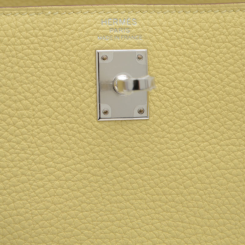 ケリー25 内縫い トゴ ジョーヌプッサン シルバー金具 W刻印 ハンドバッグ