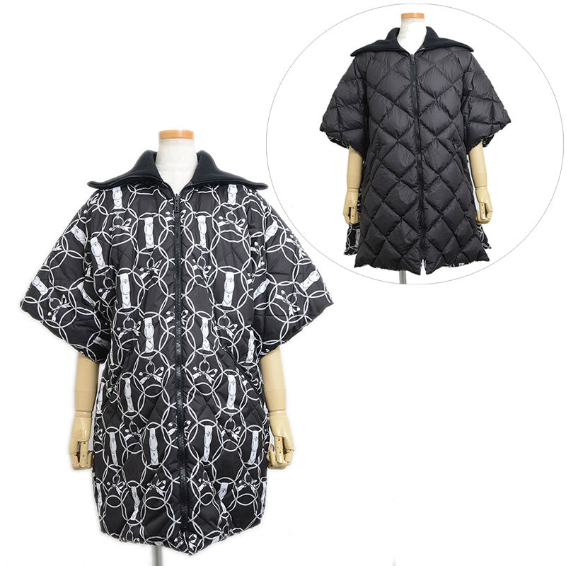 リバーシブル ダウン La Promenade du Matin 朝の散歩 ブラック レディース 34サイズ ダウンジャケット