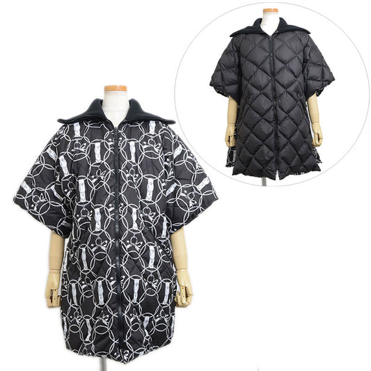 リバーシブル ダウン La Promenade du Matin 朝の散歩 ブラック レディース 34サイズ ダウンジャケット