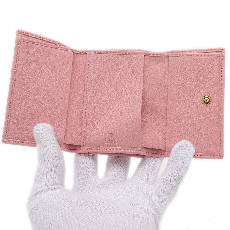 ダイアナ バンブー コンパクトウォレット 三つ折り財布 レザー ピンク 658633 三つ折り財布