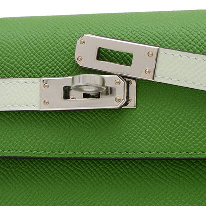 ケリー25 トリコロール エプソン ヴェールユッカ/ヴェールフィズ/エトゥープ W刻印 ハンドバッグ