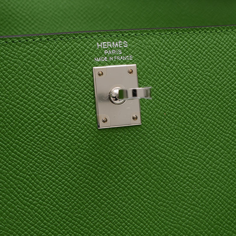 ケリー25 トリコロール エプソン ヴェールユッカ/ヴェールフィズ/エトゥープ W刻印 ハンドバッグ