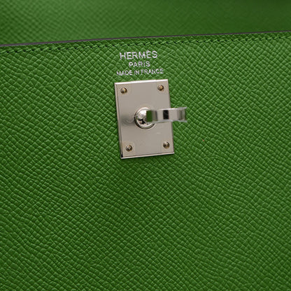 ケリー25 トリコロール エプソン ヴェールユッカ/ヴェールフィズ/エトゥープ W刻印 ハンドバッグ