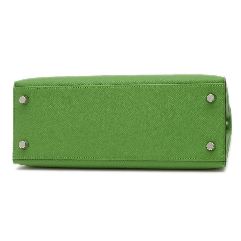 ケリー25 トリコロール エプソン ヴェールユッカ/ヴェールフィズ/エトゥープ W刻印 ハンドバッグ