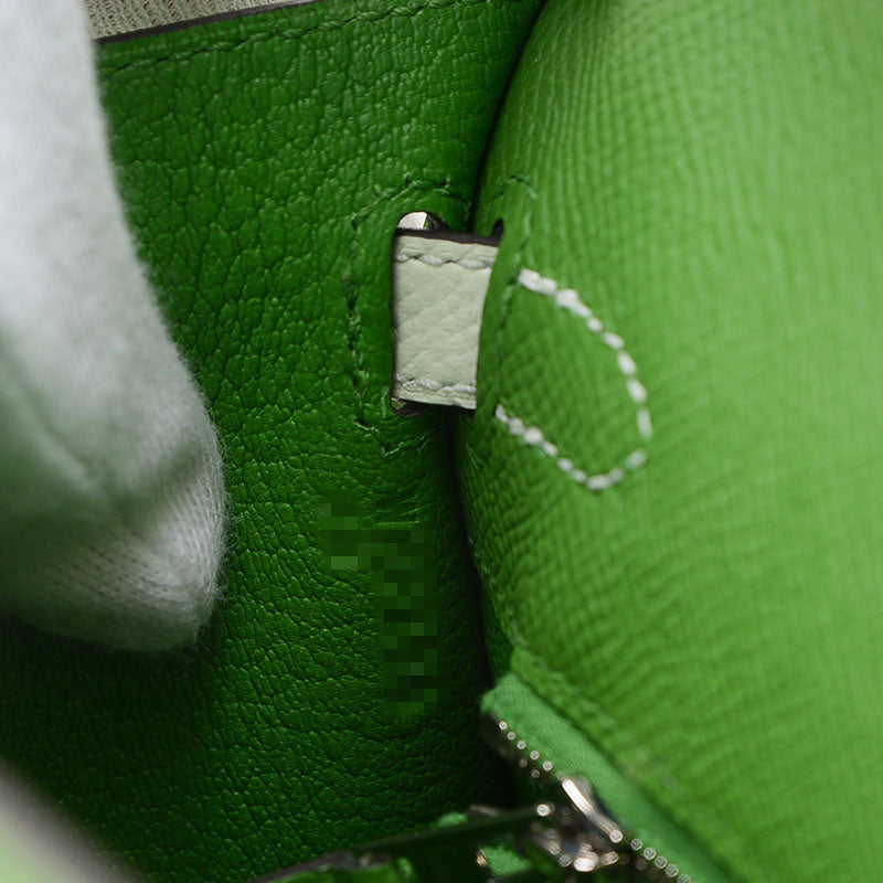 ケリー25 トリコロール エプソン ヴェールユッカ/ヴェールフィズ/エトゥープ W刻印 ハンドバッグ