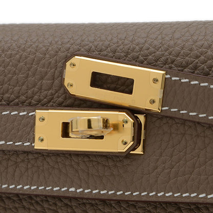 ケリー25 内縫い トゴ エトゥープ ゴールド金具 W刻印 ハンドバッグ