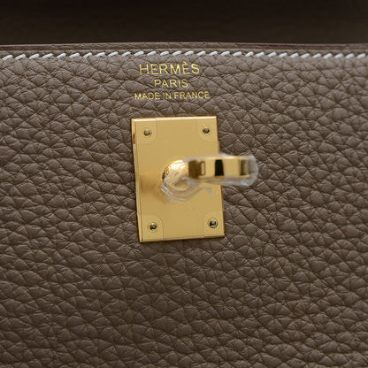 ケリー25 内縫い トゴ エトゥープ ゴールド金具 W刻印 ハンドバッグ