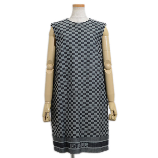 ノースリーブ ワンピース コットン グレー レディース 44サイズ ワンピース