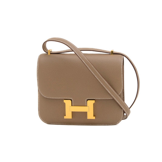 コンスタンス ミニ 18 ミロワール エプソン エトゥープ ゴールド金具 W刻印 ショルダーバッグ