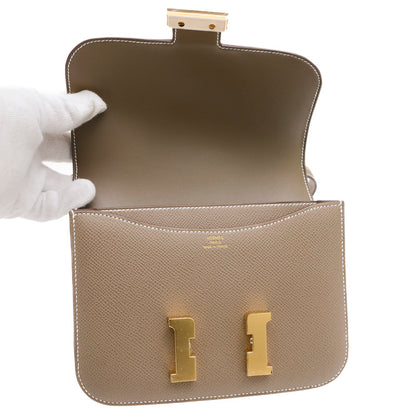 コンスタンス ミニ 18 ミロワール エプソン エトゥープ ゴールド金具 W刻印 ショルダーバッグ