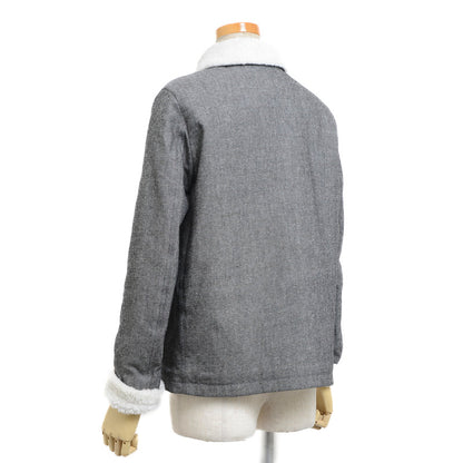 ボアジャケット コットン混 ブラック レディース 36サイズ テーラードジャケット