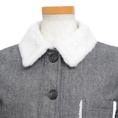 ボアジャケット コットン混 ブラック レディース 36サイズ テーラードジャケット