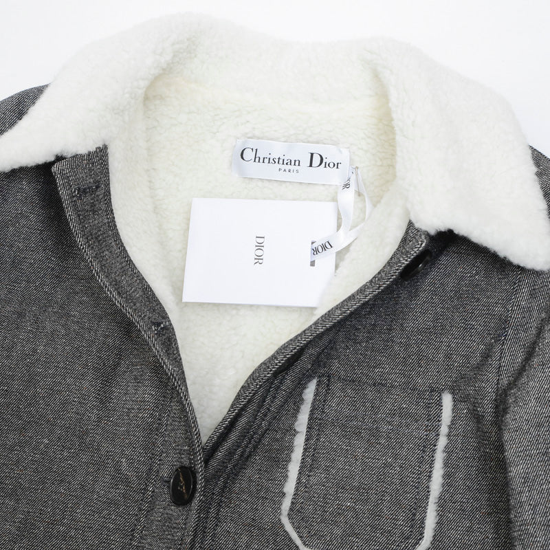 ボアジャケット コットン混 ブラック レディース 36サイズ テーラードジャケット