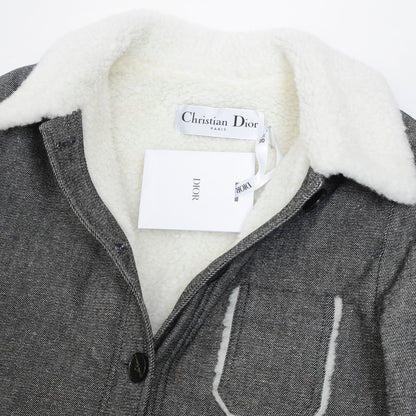 ボアジャケット コットン混 ブラック レディース 36サイズ テーラードジャケット