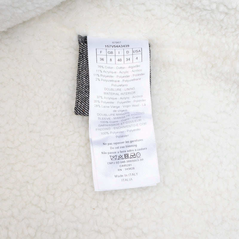 ボアジャケット コットン混 ブラック レディース 36サイズ テーラードジャケット