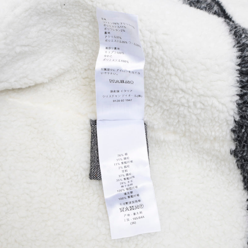 ボアジャケット コットン混 ブラック レディース 36サイズ テーラードジャケット