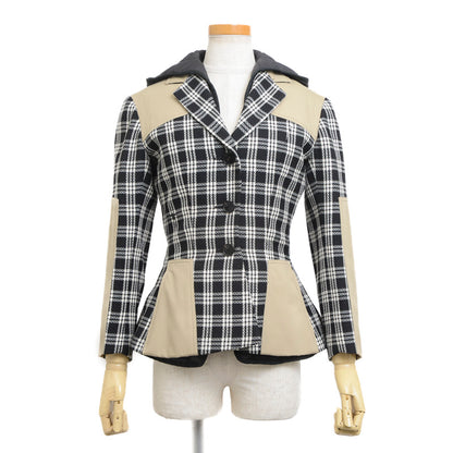 2IN1 ジャケット ウール ブラック/ベージュ レディース 34サイズ テーラードジャケット