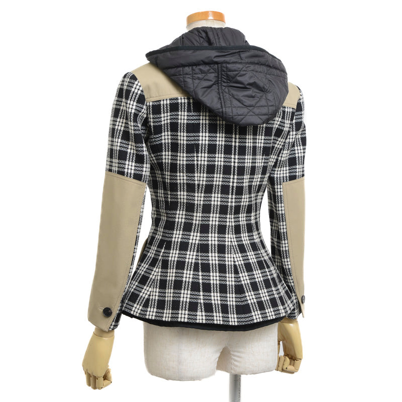 2IN1 ジャケット ウール ブラック/ベージュ レディース 34サイズ テーラードジャケット