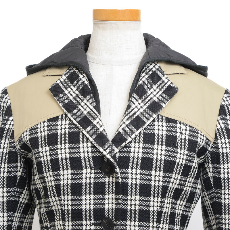 2IN1 ジャケット ウール ブラック/ベージュ レディース 34サイズ テーラードジャケット