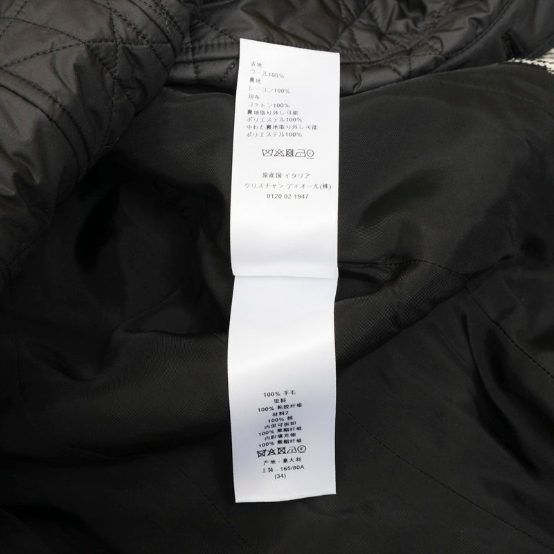 2IN1 ジャケット ウール ブラック/ベージュ レディース 34サイズ テーラードジャケット