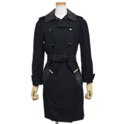 コート コットン/ラムレザー ブラック 34サイズ トレンチコート