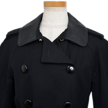 コート コットン/ラムレザー ブラック 34サイズ トレンチコート