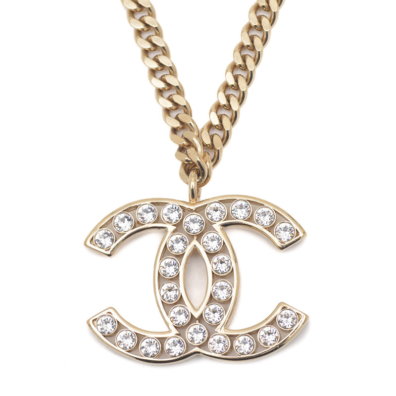 ココマーク チェーンネックレス メタル ラインストーン ゴールド L21P ネックレス