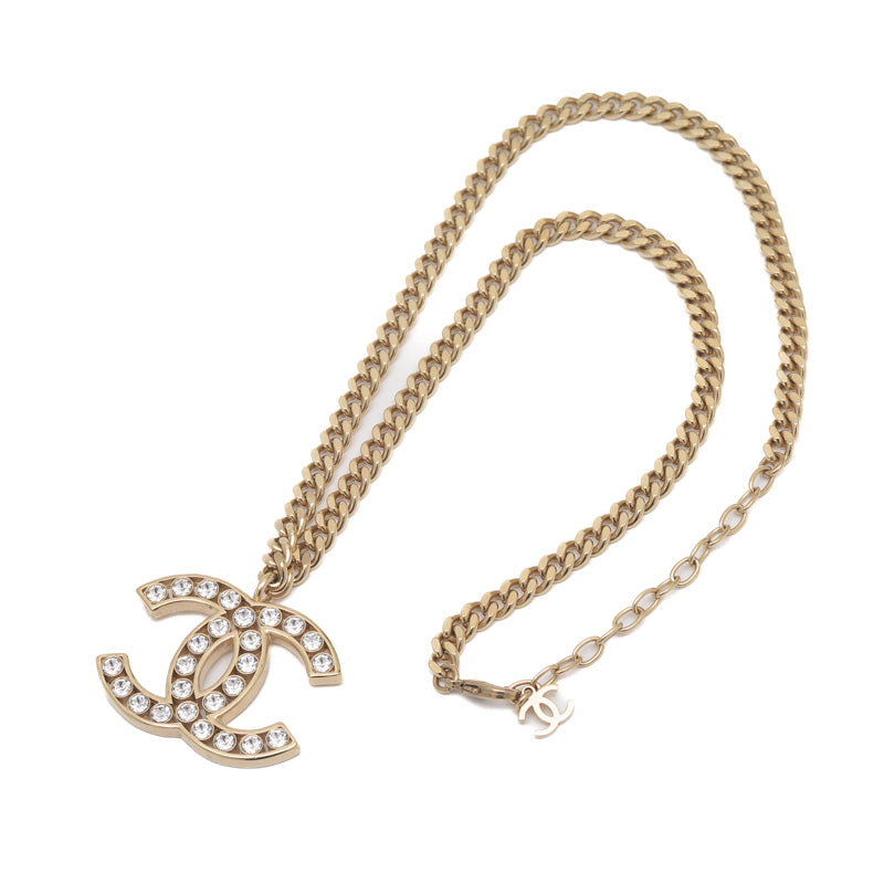 ココマーク チェーンネックレス メタル ラインストーン ゴールド L21P ネックレス