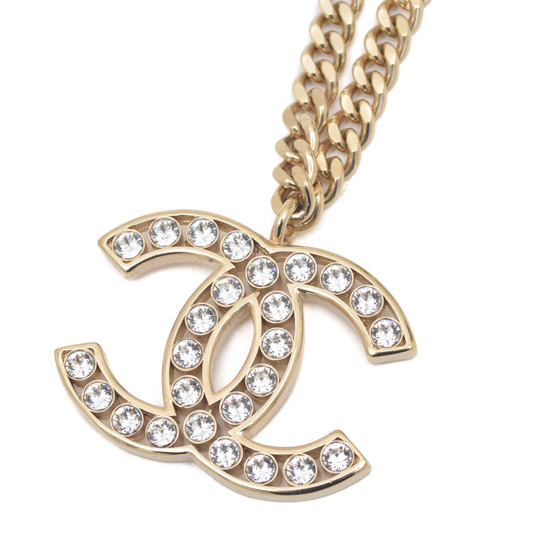 ココマーク チェーンネックレス メタル ラインストーン ゴールド L21P ネックレス