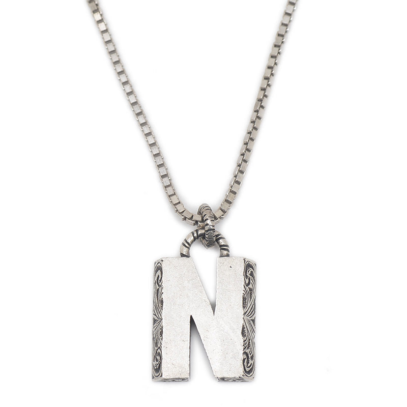 アラベスク N ネックレス イニシャル アルファベット シルバー SV925 ネックレス