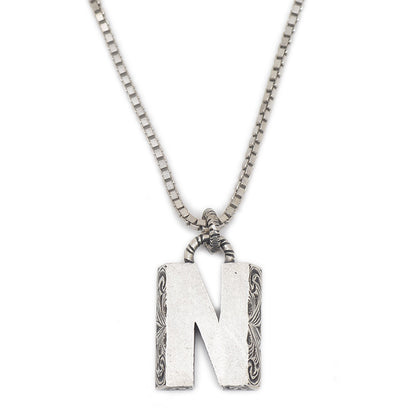 アラベスク N ネックレス イニシャル アルファベット シルバー SV925 ネックレス