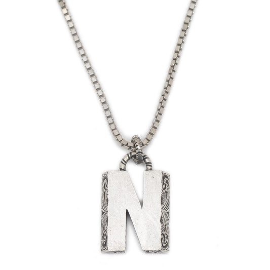 アラベスク N ネックレス イニシャル アルファベット シルバー SV925 ネックレス
