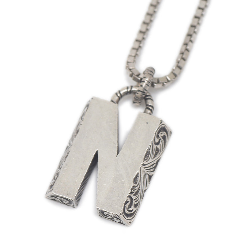 アラベスク N ネックレス イニシャル アルファベット シルバー SV925 ネックレス