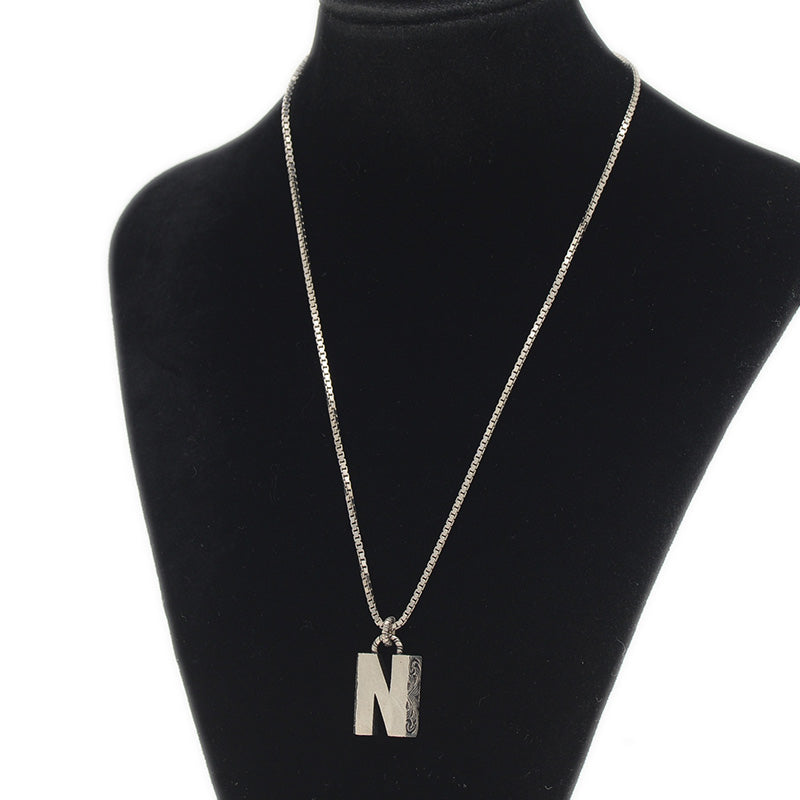 アラベスク N ネックレス イニシャル アルファベット シルバー SV925 ネックレス